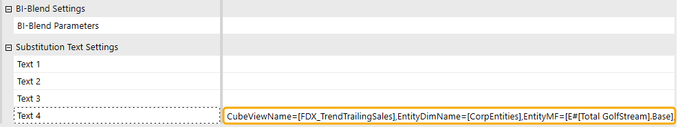 The Substitution Text Settings display with the Text 4 property outlined